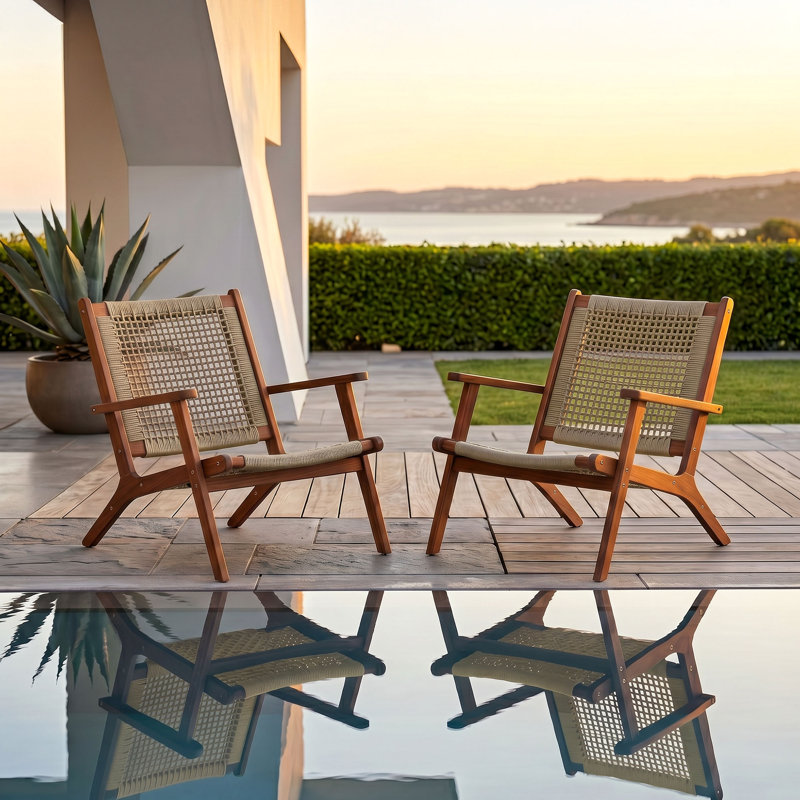 George Oliver Kaetlin Acacia Outdoor Lounge Chair & Reviews | Wayfair